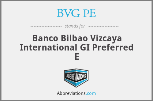 BVG PE - Banco Bilbao Vizcaya International GI Preferred E